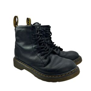 Dr. Martens Kids Size 2 Doc Martens Black Leather Lace-Up Boots